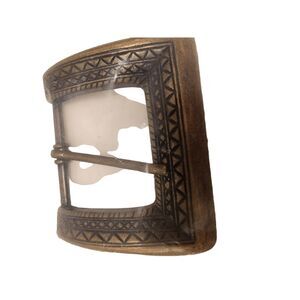 #7661 Century Canada Bronze Belt Buckle Western 2.5 x 2 inch NOS